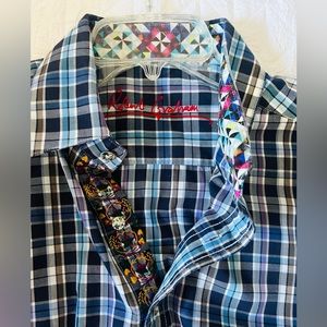 ROBERT GRAHAM Plaid Long Sleeve Button Shirt L